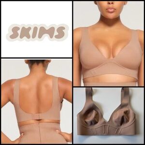 SKIMS Bonded Corset Group Plunge Bralette in Sienna NWT